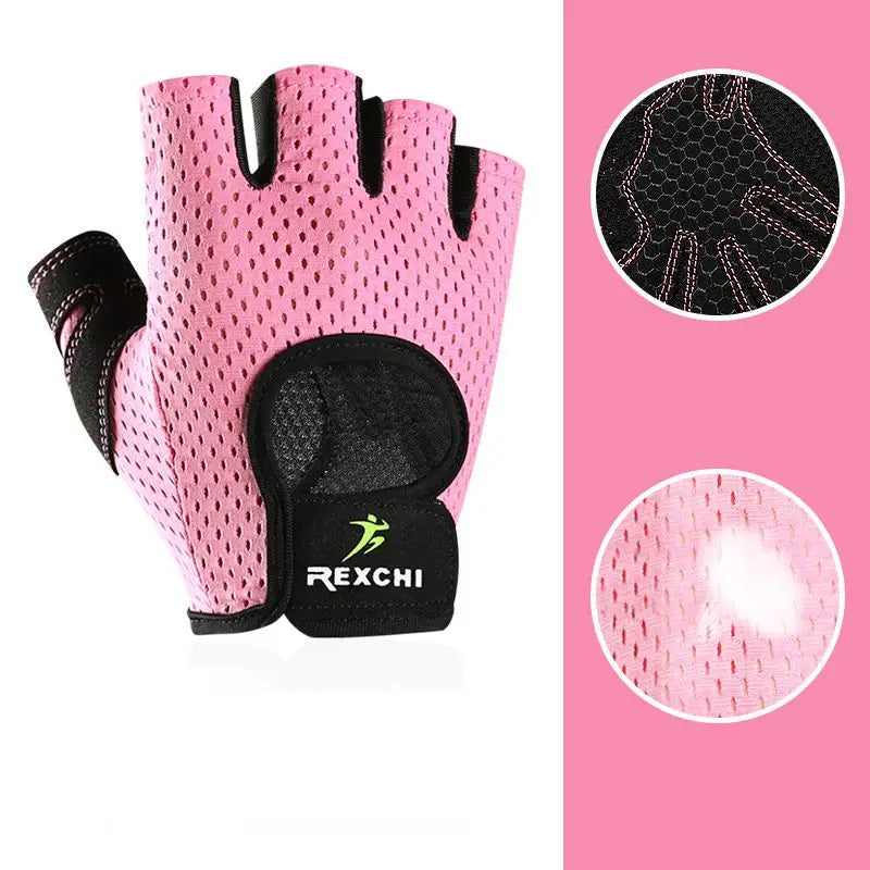 1 Pair Gym Fitness Half Finger Gloves Breathable Mesh Power Weight Lifting Women Men Workout Bodybuilding Hand Protector