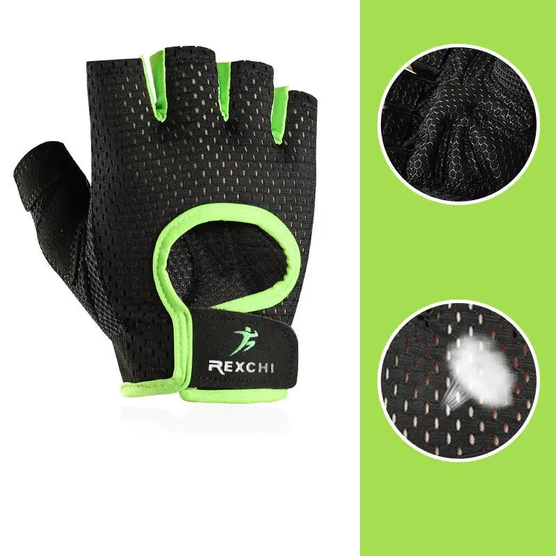 1 Pair Gym Fitness Half Finger Gloves Breathable Mesh Power Weight Lifting Women Men Workout Bodybuilding Hand Protector