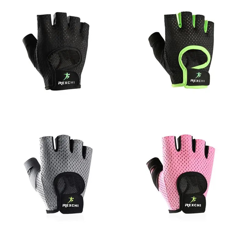1 Pair Gym Fitness Half Finger Gloves Breathable Mesh Power Weight Lifting Women Men Workout Bodybuilding Hand Protector