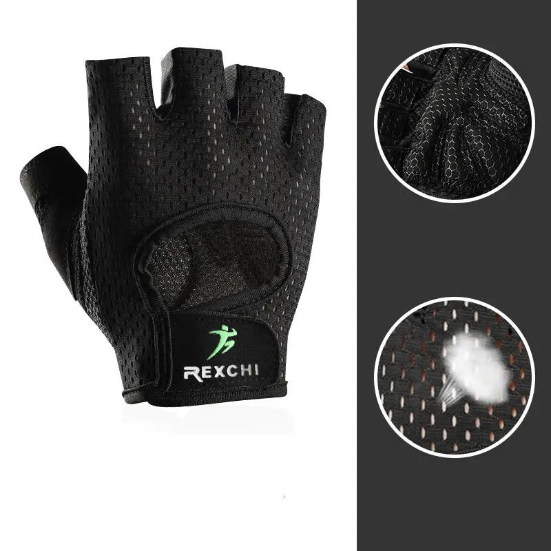 1 Pair Gym Fitness Half Finger Gloves Breathable Mesh Power Weight Lifting Women Men Workout Bodybuilding Hand Protector