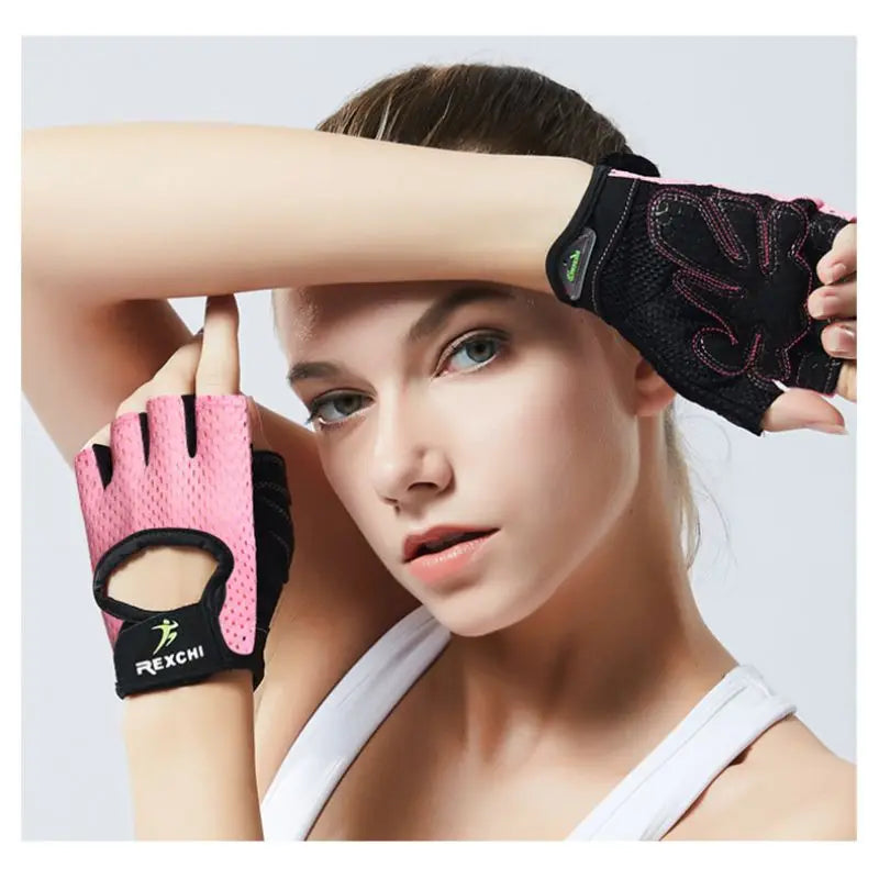 1 Pair Gym Fitness Half Finger Gloves Breathable Mesh Power Weight Lifting Women Men Workout Bodybuilding Hand Protector